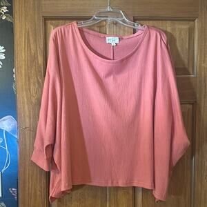Relaxed Pink 3/4 Sleeve Blouse • Lightweight Flow Top